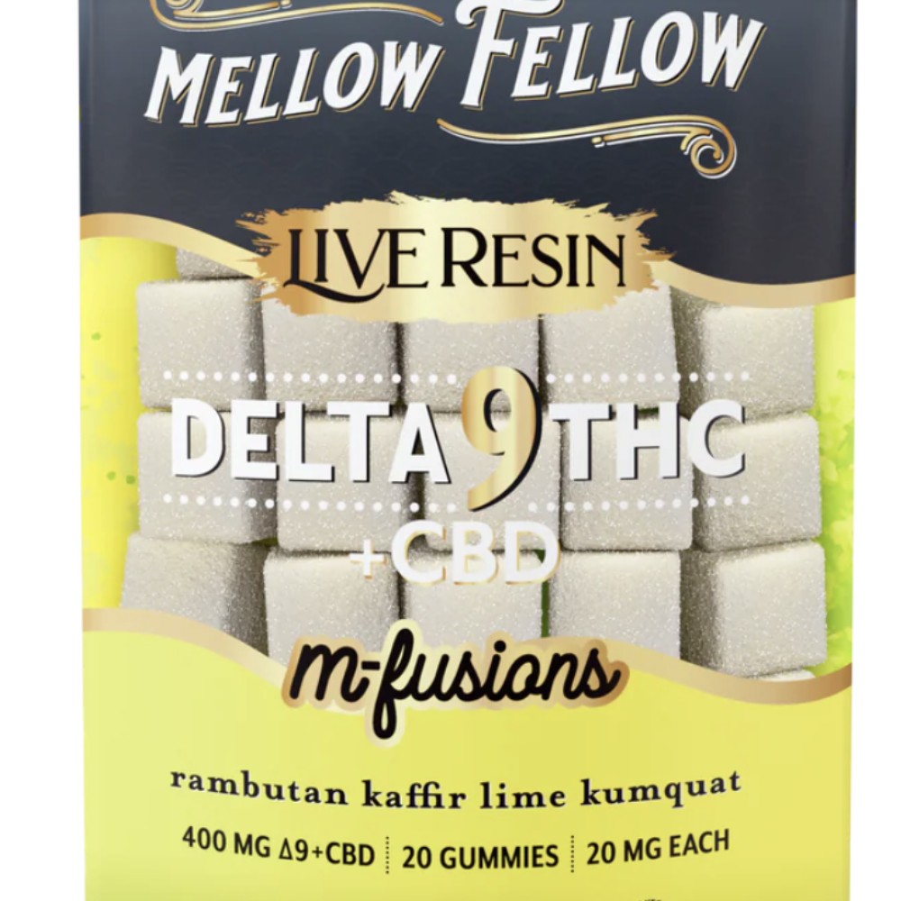 Mellow Fellow Live Resin Delta 9 THC + CBD M-fusions Rambutan Kaffir Lime Kumquat 400mg 20 Gummies 20mg Each — thc products at Marietta Vapes smoke shop in Marietta, GA