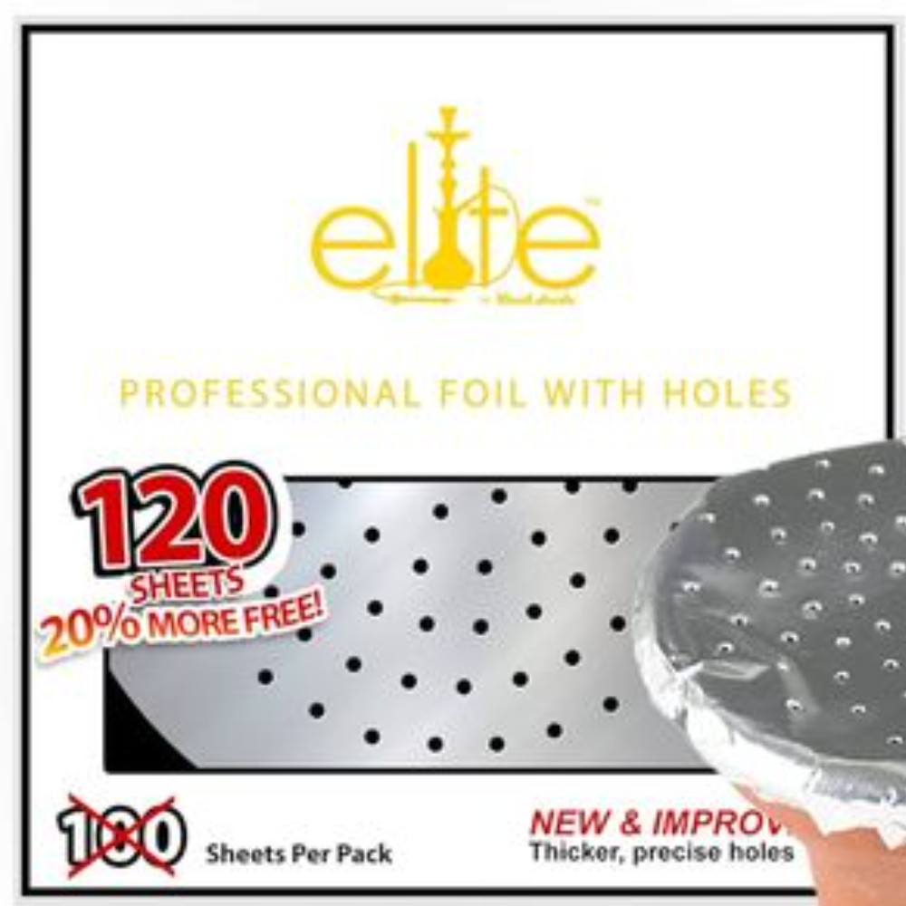 Elite by Badshah Professional Foil With Holes 120 Sheets per Pack — coals hookah accessories at Marietta Vapes smoke shop in Marietta, GA
