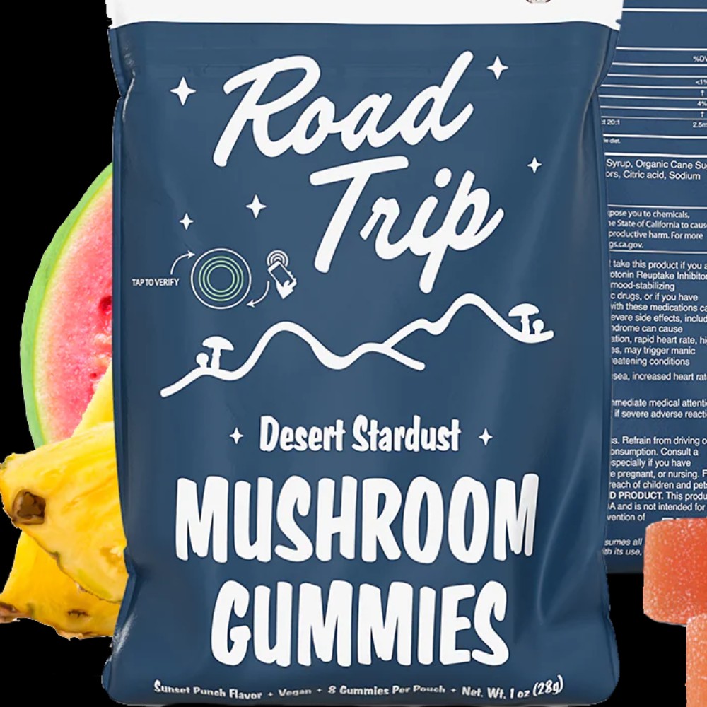 Road Trip Desert Startdust Mushroom Gummies Sunset Peach Flavor 8 Gummies Per Pouch — mushrooms at Marietta Vapes smoke shop in Marietta, GA