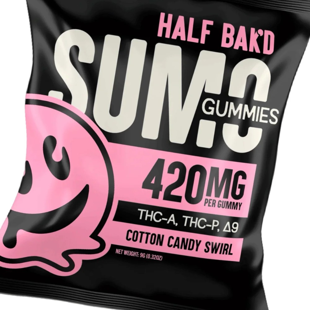 Half Bak'd Always Fresh Cotton Candy Swirl Sumo Collection 2 Gummies 420mg per Gummy — thc products at Marietta Vapes smoke shop in Marietta, GA