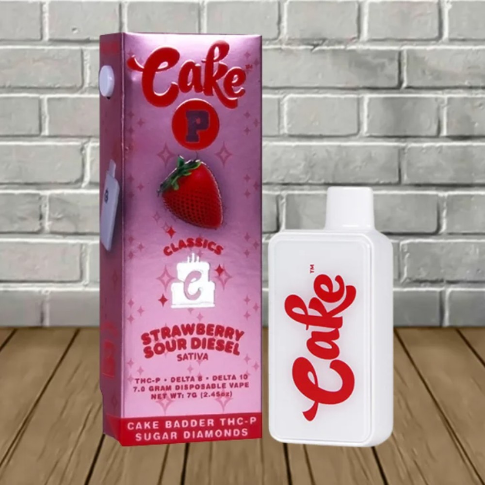 Cake P THC-P, Delta 8, Delta 10 Classics 7Grams Strawberry Sour Diesel Sativa Disposable — thc products at Marietta Vapes smoke shop in Marietta, GA