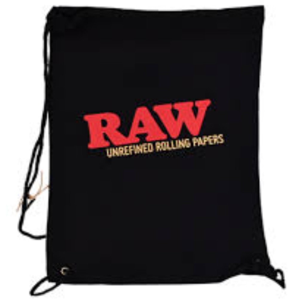 Raw Drawstring Bag Black 65% Cotton 35% Polyester — bags accessories at Marietta Vapes smoke shop in Marietta, GA