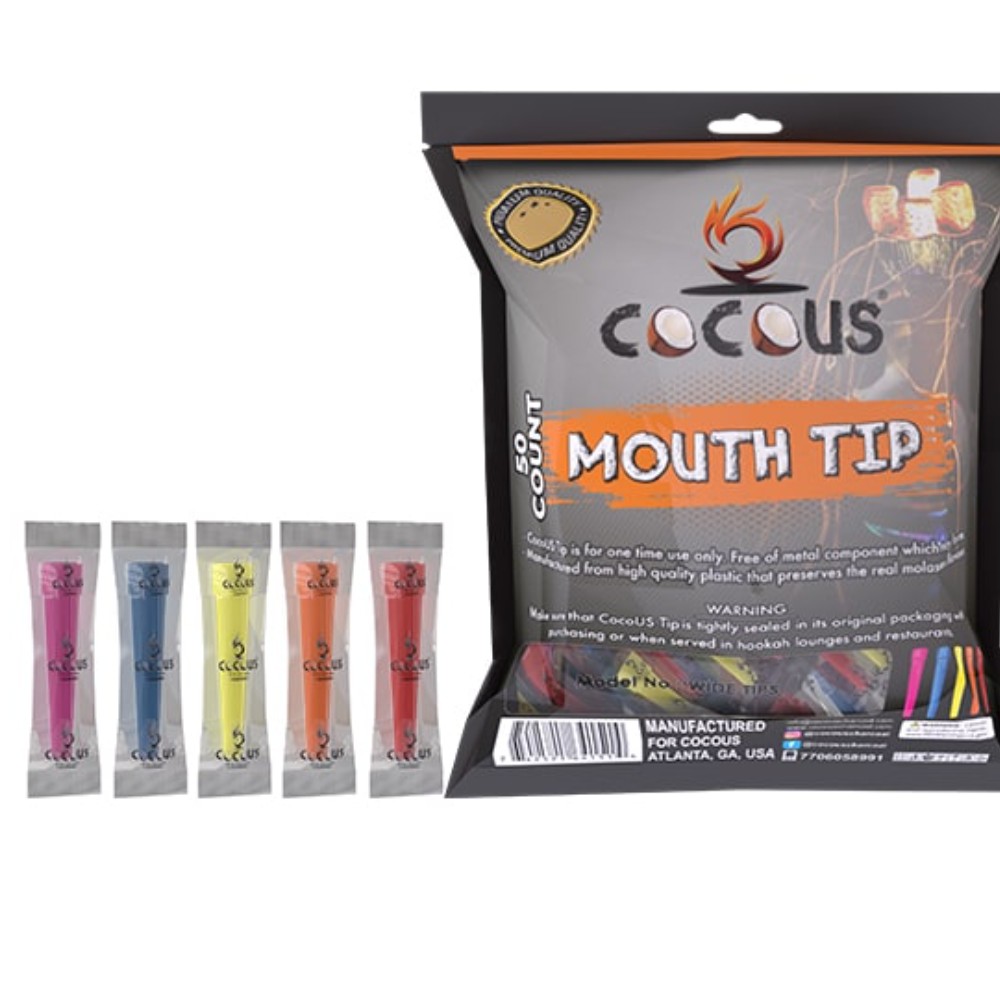 Cocous individually wrapped Hookah tips Assorted Colors — coals hookah accessories at Marietta Vapes smoke shop in Marietta, GA