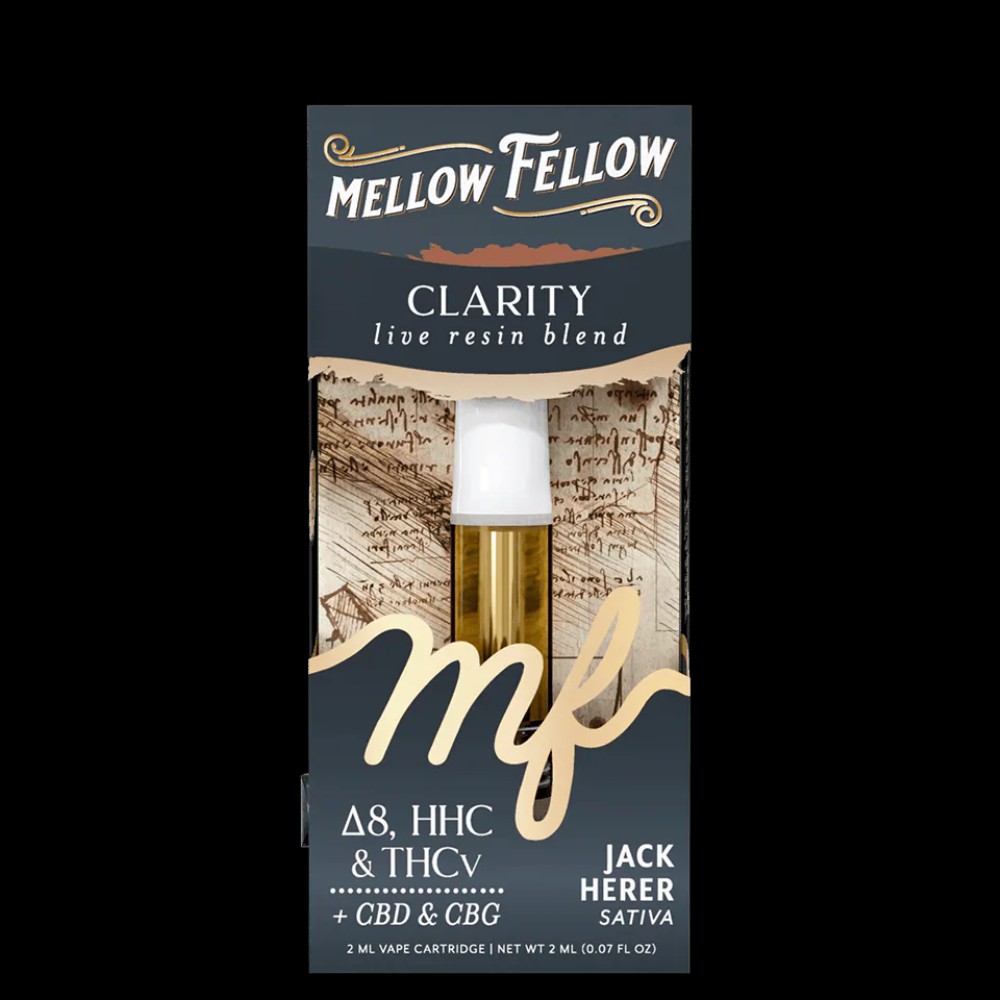 Mellow Fellow Clarity Live Resin Blend Delta 8, HHC, and THCv Jack Herer Sativa 2ML Vape Cartridge — thc products at Marietta Vapes smoke shop in Marietta, GA