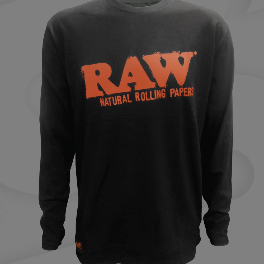 Raw Black Long Sleeve Crew neck With Zipper On Side Size Large — bags accessories at Marietta Vapes smoke shop in Marietta, GA