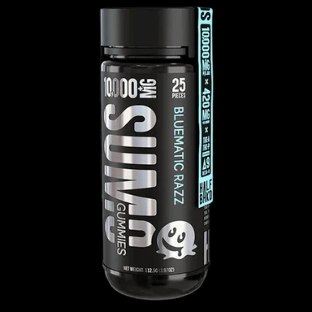 Half Bak'd Always Fresh Sumo Collection Blue Matic Razz Hemp Infused Gummies 10,000mg/Jar 420mg/Gummy 25 Gummies — thc products at Marietta Vapes smoke shop in Marietta, GA
