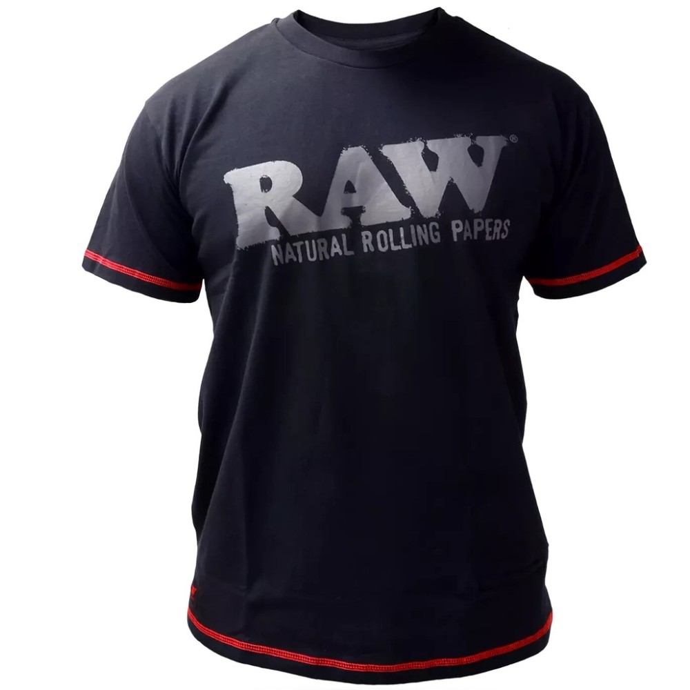 Raw Black and Grey Short Sleeved Tshirt With Zipper Pocket On Side Size Small — bags accessories at Marietta Vapes smoke shop in Marietta, GA
