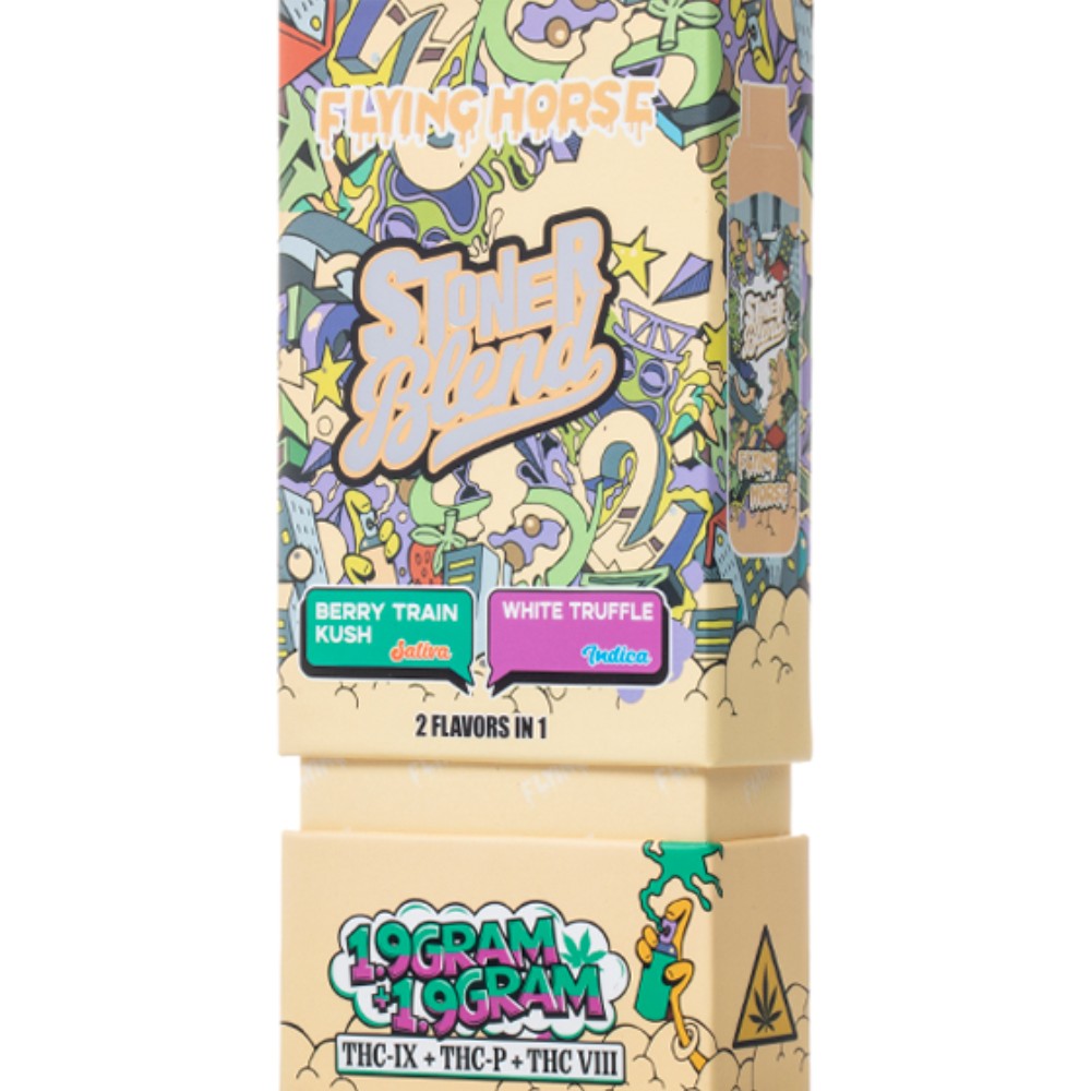 Flying Horse Stoner Blend 3.8 Grams 2 in 1 Flavors Berry Train Kush Stativa and White Truffle Indica THC-IX THC-P THC-VII — thc products at Marietta Vapes smoke shop in Marietta, GA