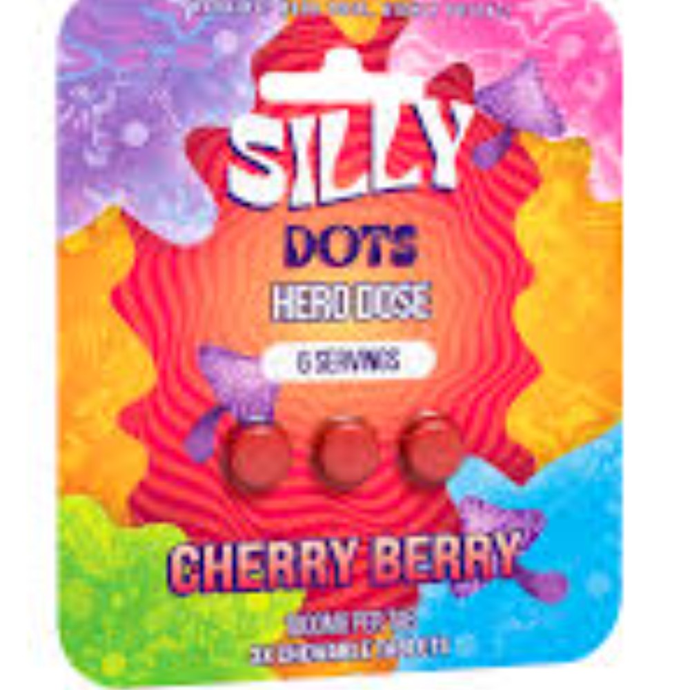 Silly Dots Hero Dose Cherry Berry 1800mg 3x Chewable tabs — mushrooms at Marietta Vapes smoke shop in Marietta, GA