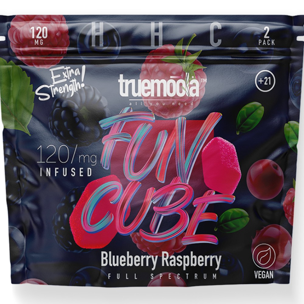 True Moola Fun Cube 2 Pack 120 mg Blueberry Raspberry — thc products at Marietta Vapes smoke shop in Marietta, GA