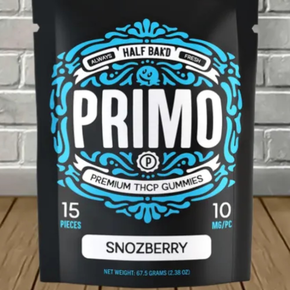 Half Bak'd Primo Collection Premium THC Gummies Snozberry 15 Pieces 10mg/PC — thc products at Marietta Vapes smoke shop in Marietta, GA