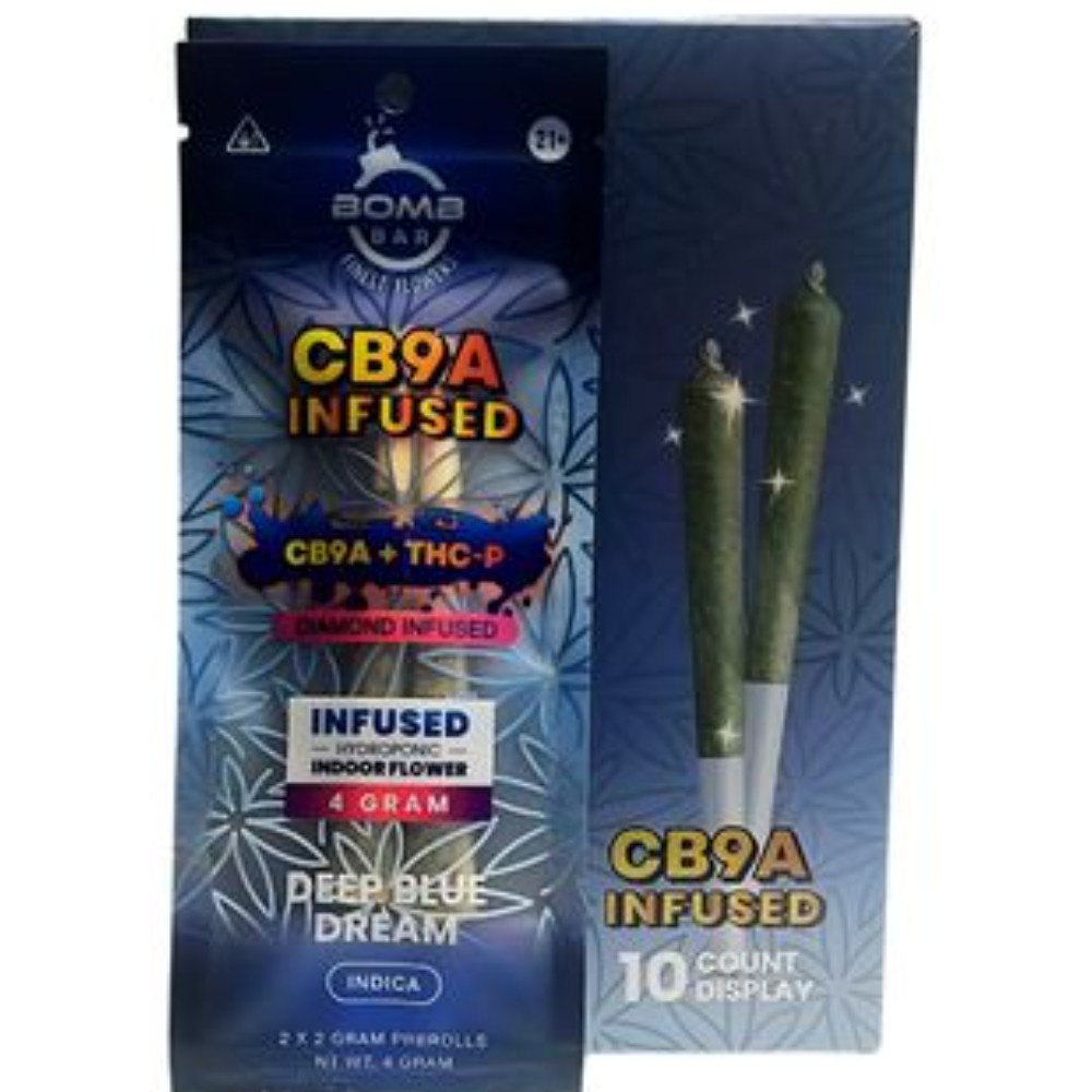 Bomb Bar CB9A Infused,Diamond Infused HydroPonic Indoor Flower Deep Blue Dream Indica — thc products at Marietta Vapes smoke shop in Marietta, GA