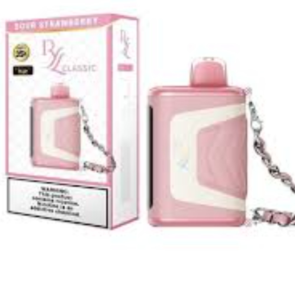 Raz RL Classic Collection Sour Strawberry 35k Puffs With Attachable Chain — disposable vapes at Marietta Vapes smoke shop in Marietta, GA