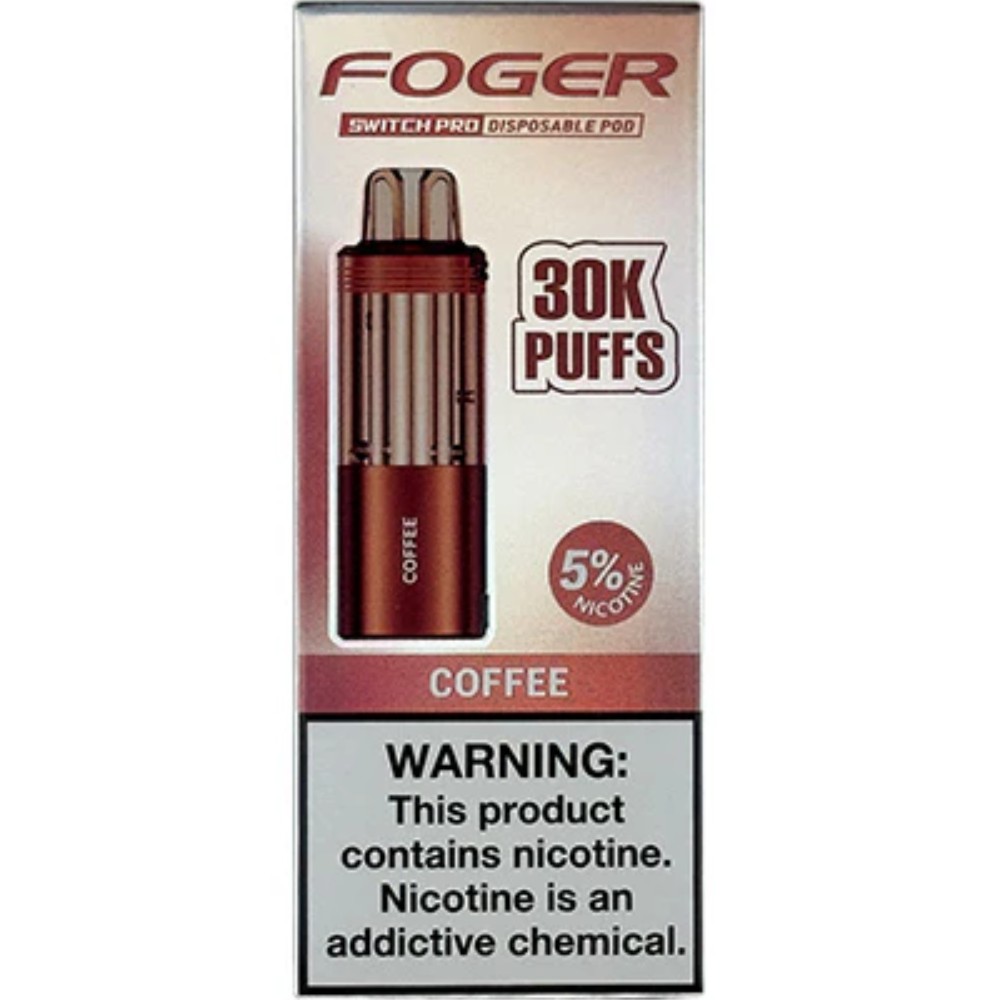 Foger Switch Pro Pod Only 30k Puffs 5% Nicotine Coffee Flavor — disposable vapes at Marietta Vapes smoke shop in Marietta, GA