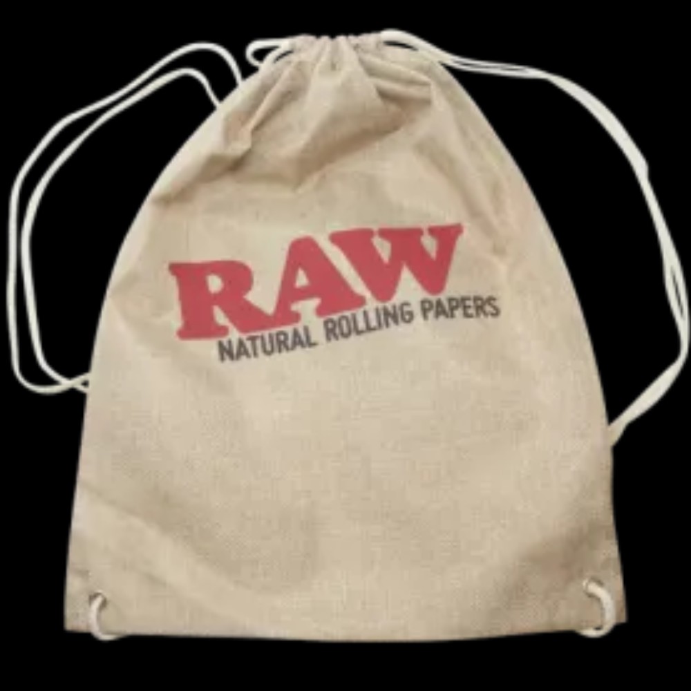 Raw Draw String Bag Tan 100% Polyester — bags accessories at Marietta Vapes smoke shop in Marietta, GA