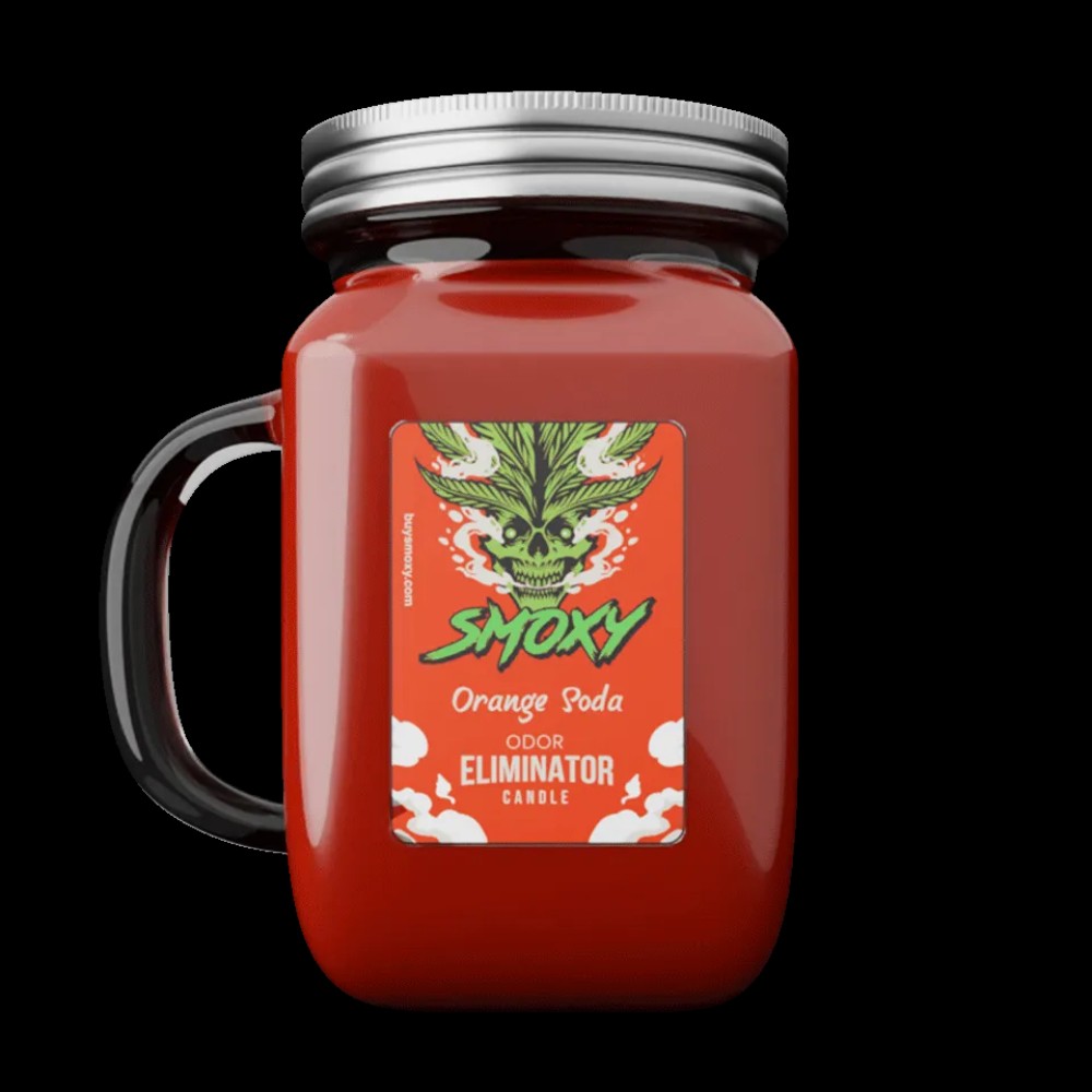 Smoxy purple Orange Soda eliminator candle — smoke repellent at Marietta Vapes smoke shop in Marietta, GA