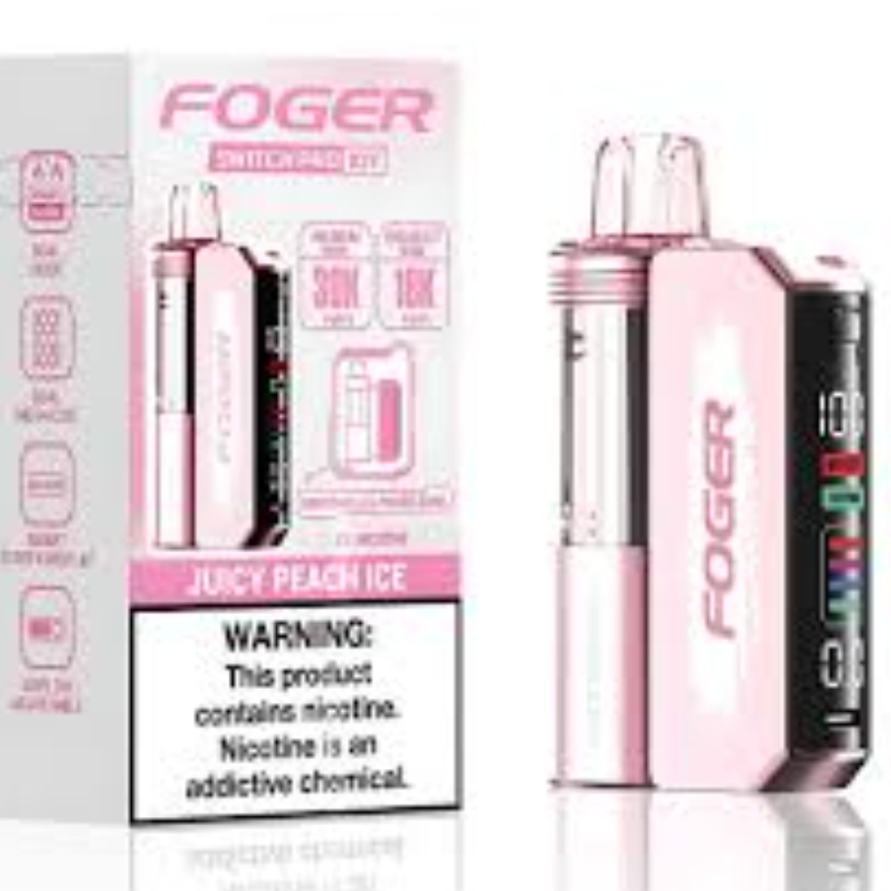 Foger Switch Pro Kit 30k Puffs 5% Nicotine Juicy Peach Ice Come With Disposable Pod & Power Bank — disposable vapes at Marietta Vapes smoke shop in Marietta, GA