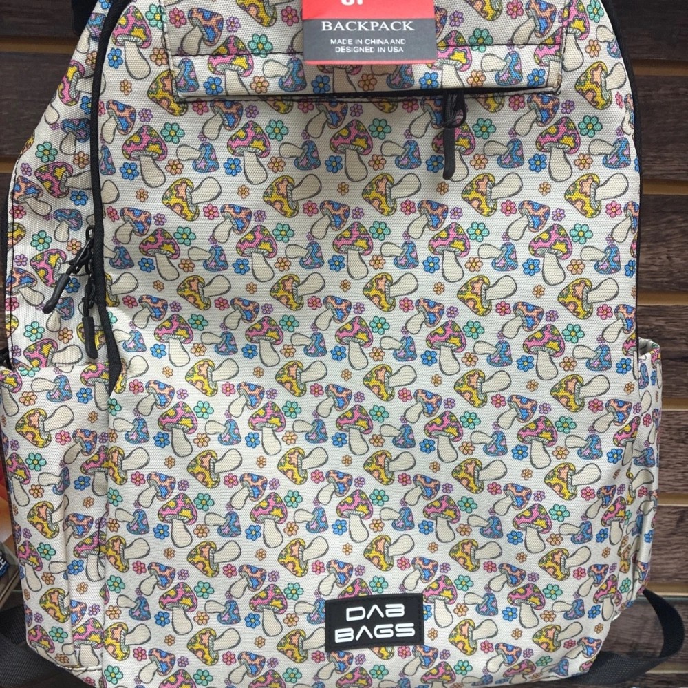 Dab Bags Backpack Mushroom Flower design print — bags accessories at Marietta Vapes smoke shop in Marietta, GA