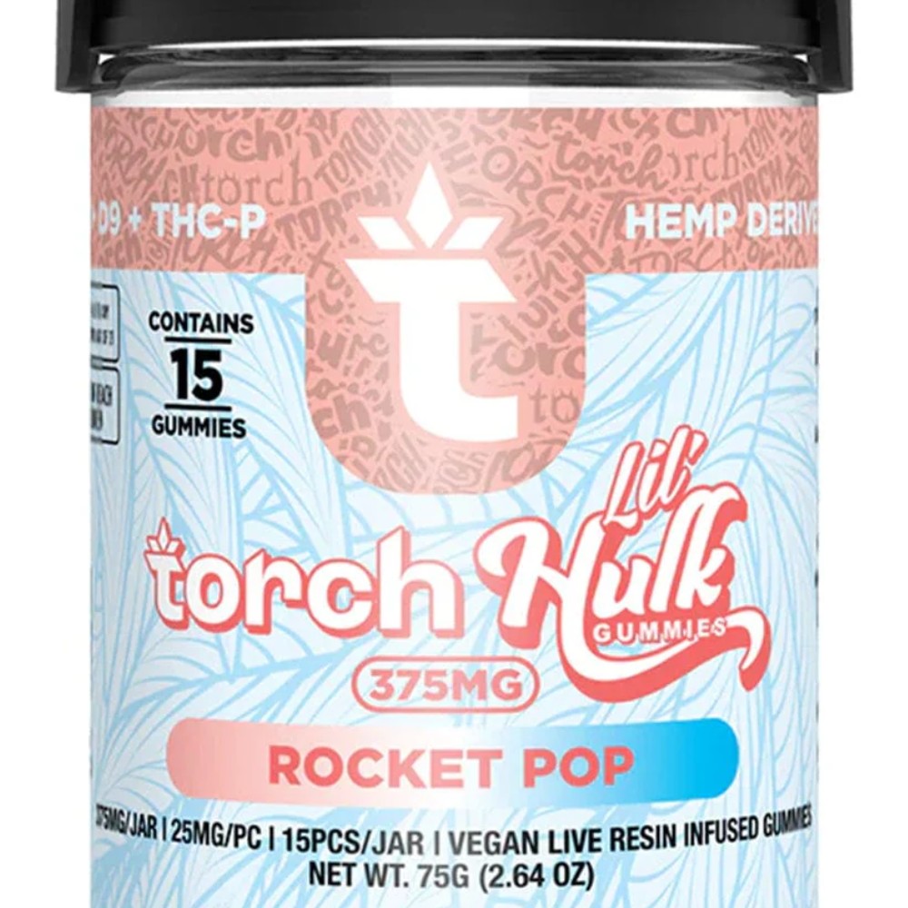 Torch Lil' Hulk Gummies Rocket Pop 15 Gummies 375mg 25mg/PC HHC+D9 + THCP Hemp Derived — thc products at Marietta Vapes smoke shop in Marietta, GA
