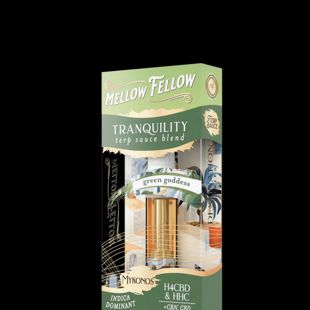 Mellow Fellow Tranquility Terp Sauce Blend Indica Dominant Green Goddess HHC&CBD 2ML Vape Cartridge — thc products at Marietta Vapes smoke shop in Marietta, GA