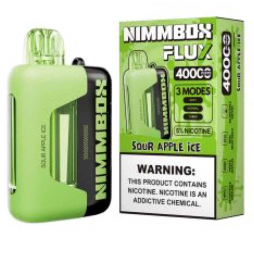 NIMMBOX FLUX Sour Apple Ice 5% nicotine — disposable vapes at Marietta Vapes smoke shop in Marietta, GA