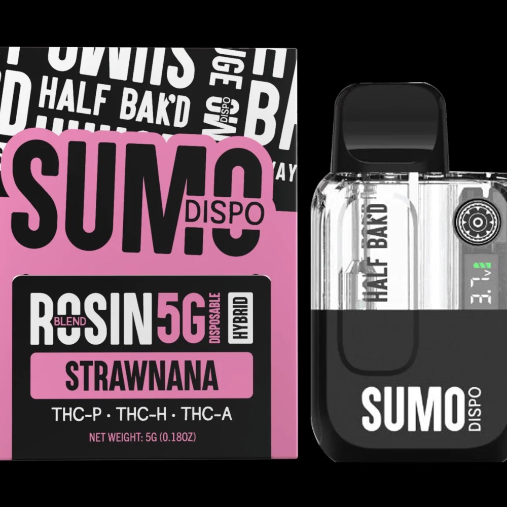 Half Bak'd Sumo DispoHybrid Rosin Blend 5G Hybrid Strawnana THC-P THC-H and THC-Delta 8 — thc products at Marietta Vapes smoke shop in Marietta, GA