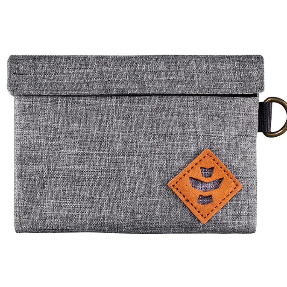 Revelry Cross Hatch Grey "The Mini Confident" Water Resistant& Smell Proof 0.25L — bags accessories at Marietta Vapes smoke shop in Marietta, GA