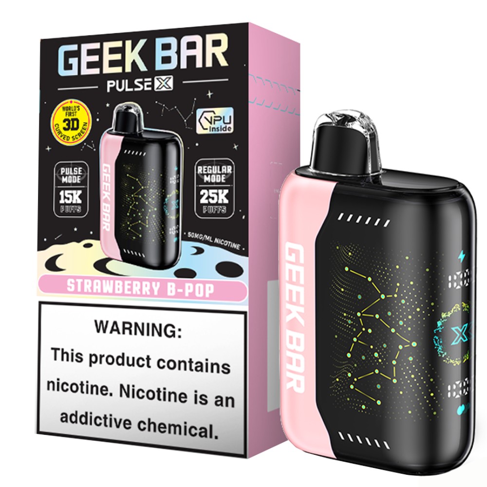 GeekBar Pulse X Strawberry B-pop 25k puffs — disposable vapes at Marietta Vapes smoke shop in Marietta, GA
