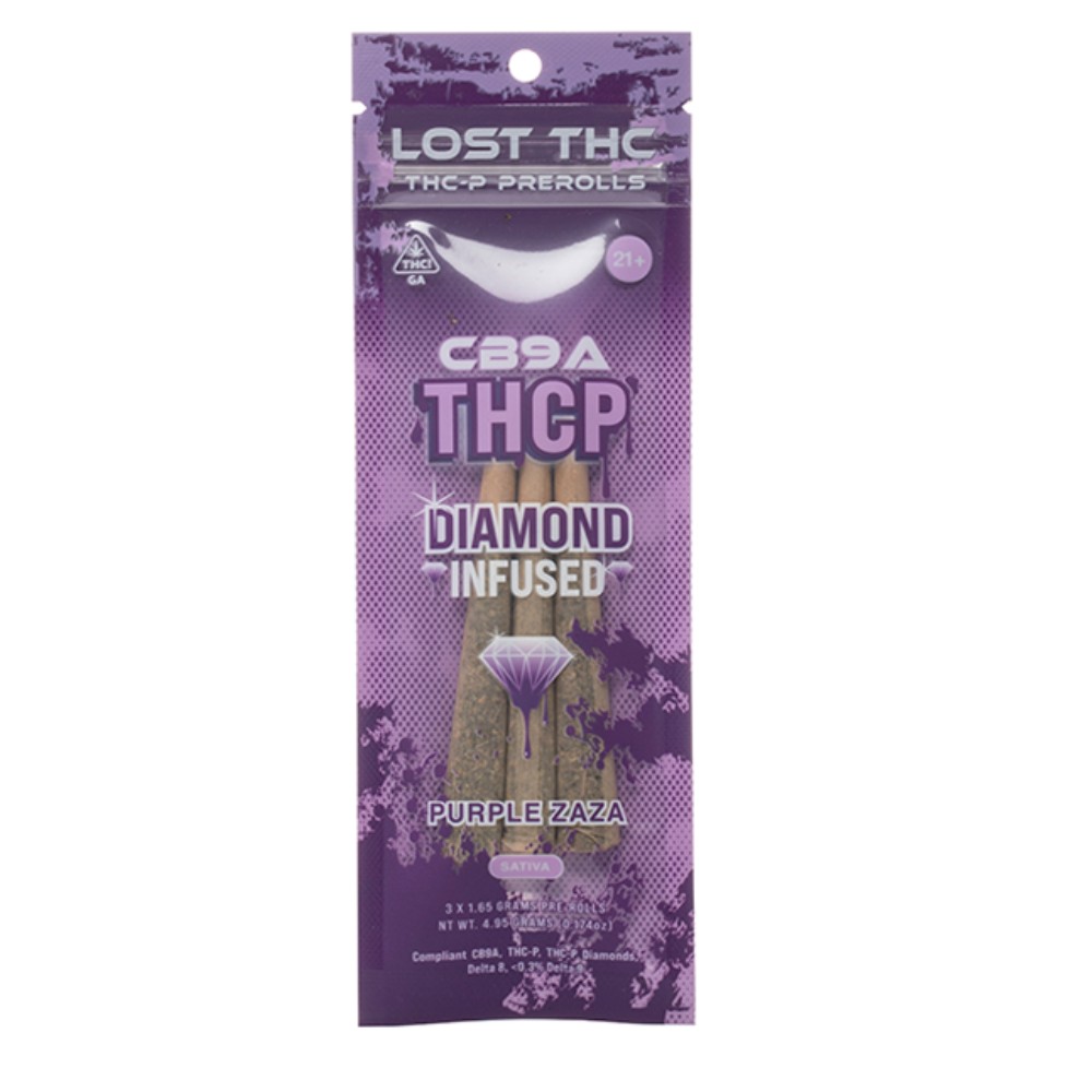 Lost THC Pre-Rolls THC-P,CB9A Diamond Infused Purple ZAZA Sativa — thc products at Marietta Vapes smoke shop in Marietta, GA