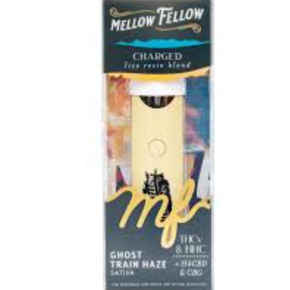 Mellow Fellow Charged Live Resin Blend 2ML Disposable Ghost Train Haze Sativa THCv&HHC & H4CBD &CBG — thc products at Marietta Vapes smoke shop in Marietta, GA
