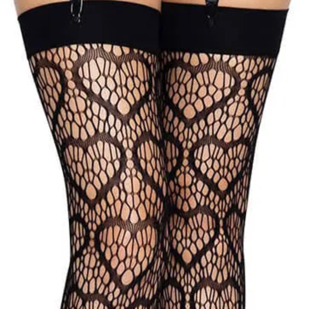 Heart Net thigh highs