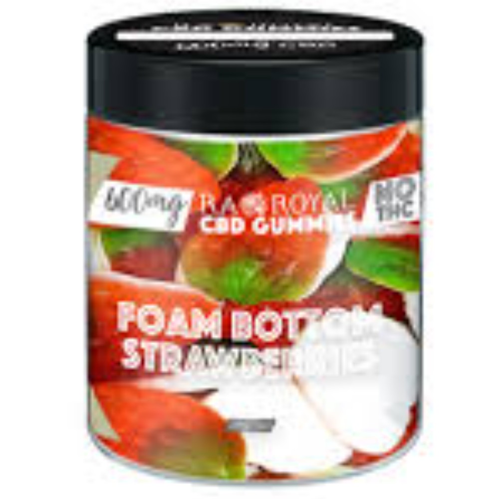Foam Bottom Strawberries CBD Gummies