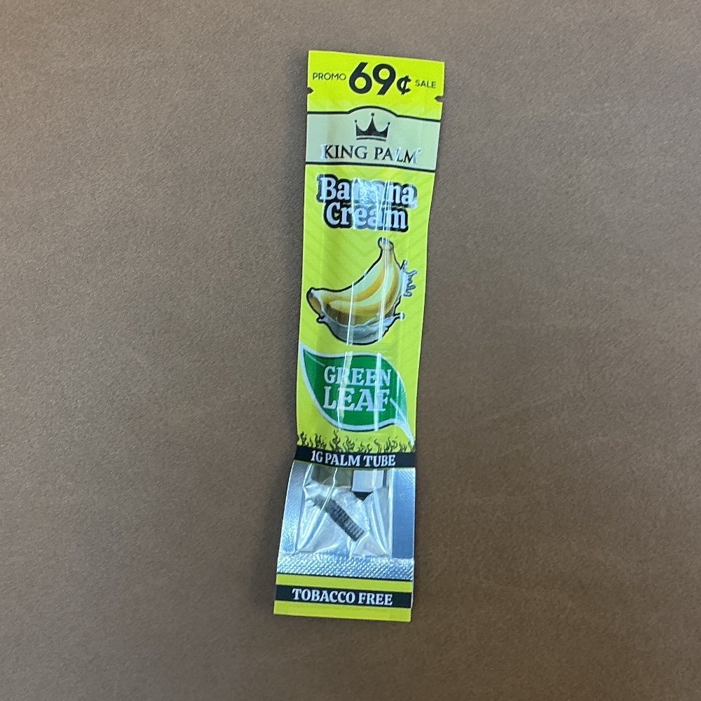 King Palm Banana Cream 1G Palm Tube Tobacco Free
