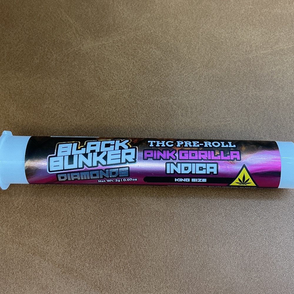 Black Bunker Diamonds 2g Pre-Roll Pink Gorilla 