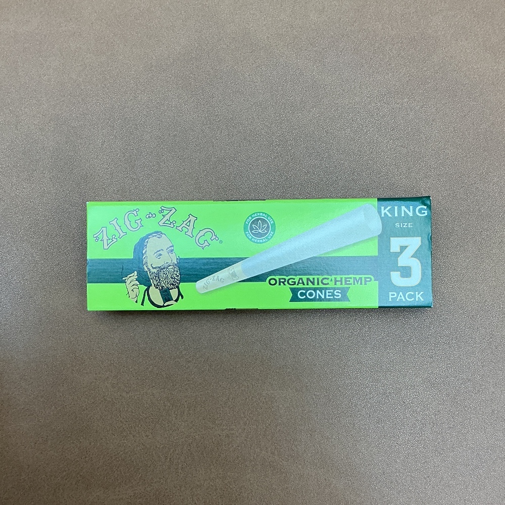 Zig-zag organic hemp cones king size