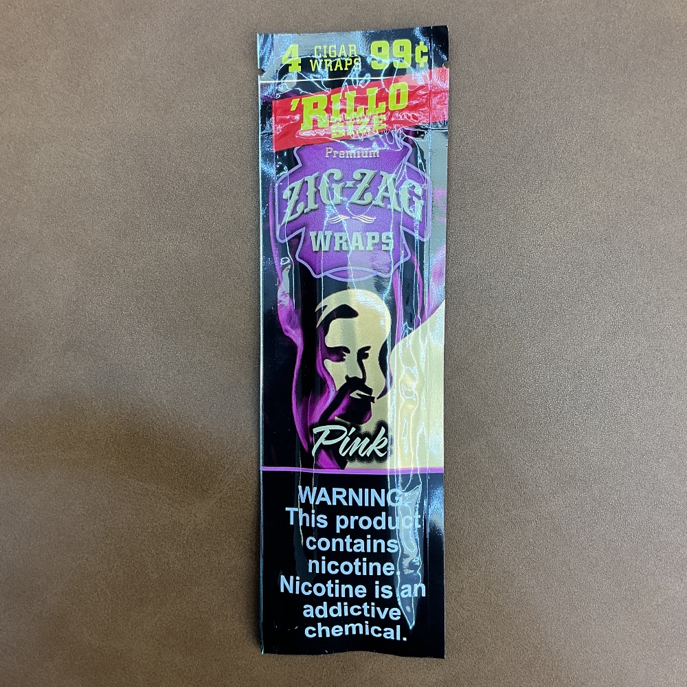 Zig-zag rillo size wraps pink