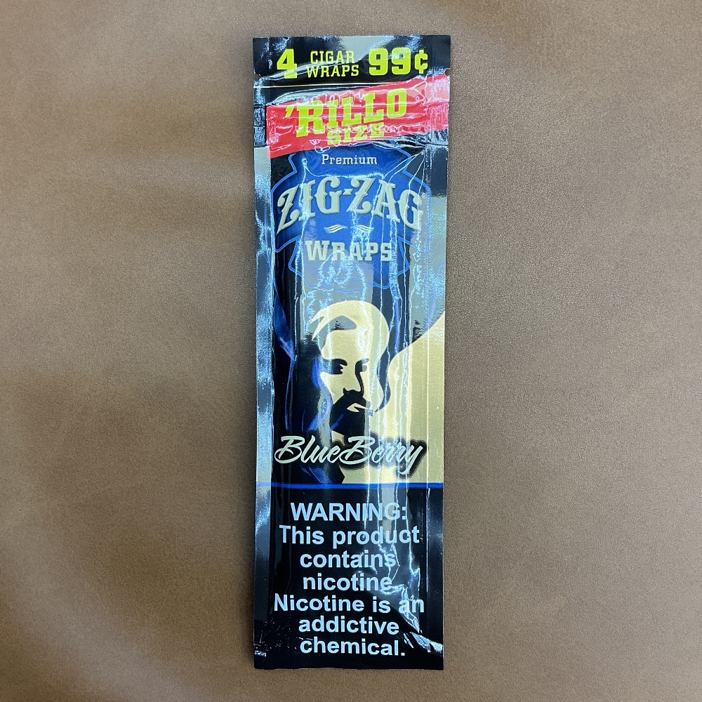 Zig-zag rillo size wraps blueberry