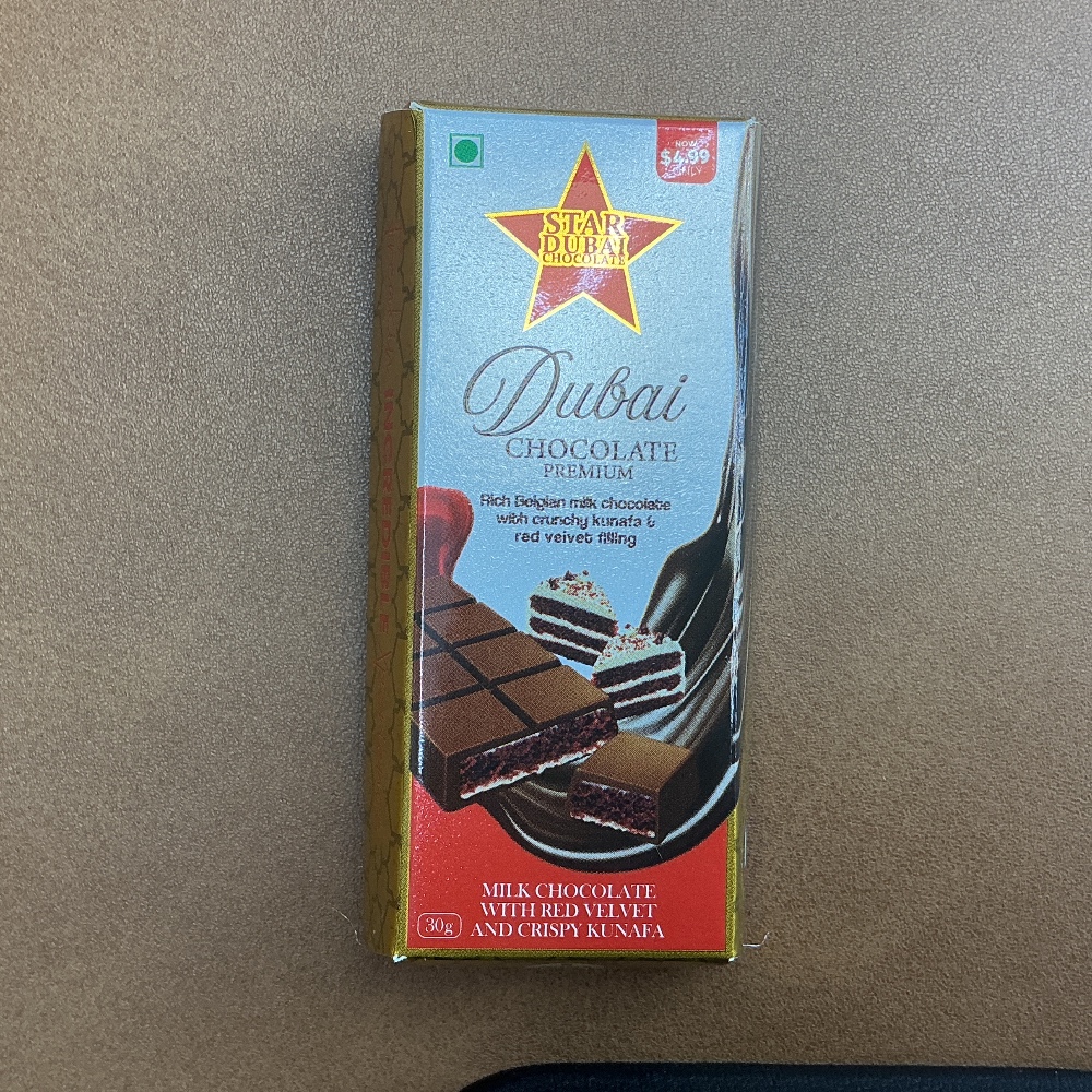 Dubai Milk Chocolate with Red Velvet 