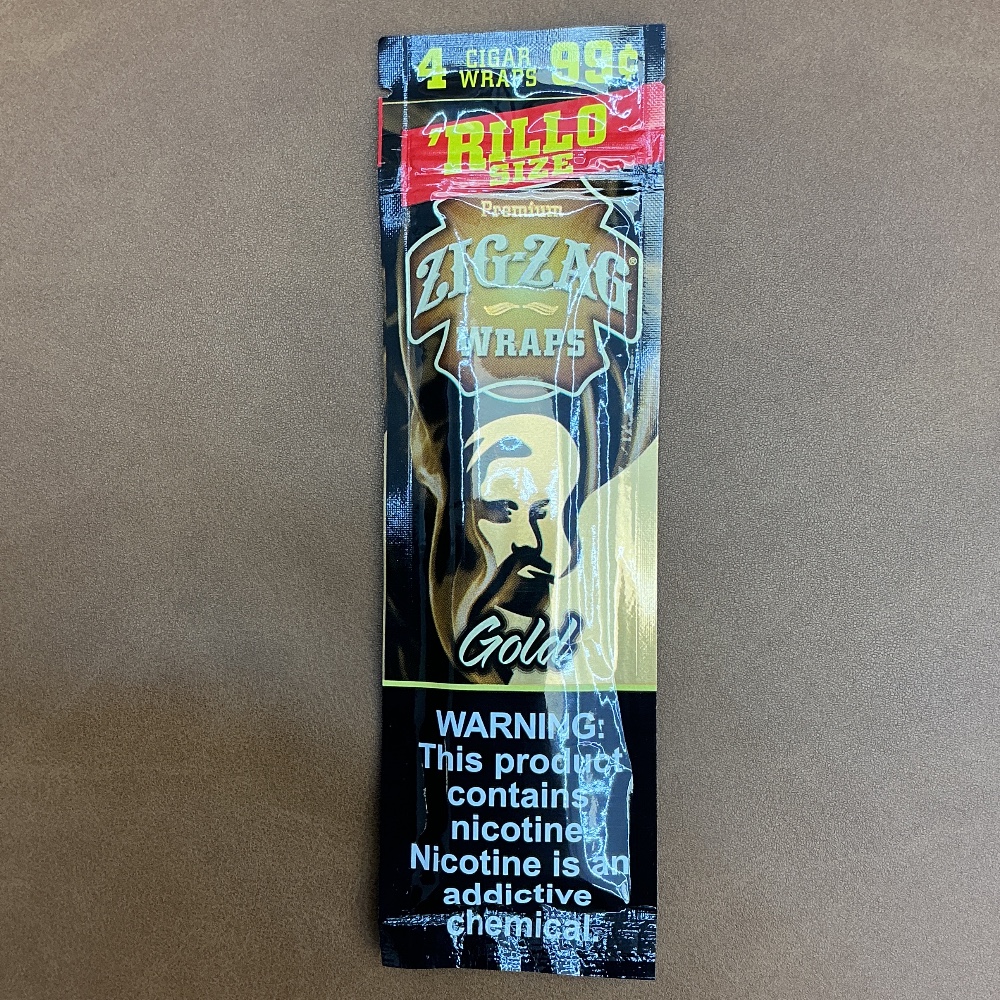Zig-zag rillo size wraps gold