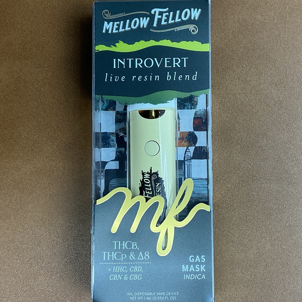 Mellow Fellow Introvert Gas Mask THCb THCp & Delta 8