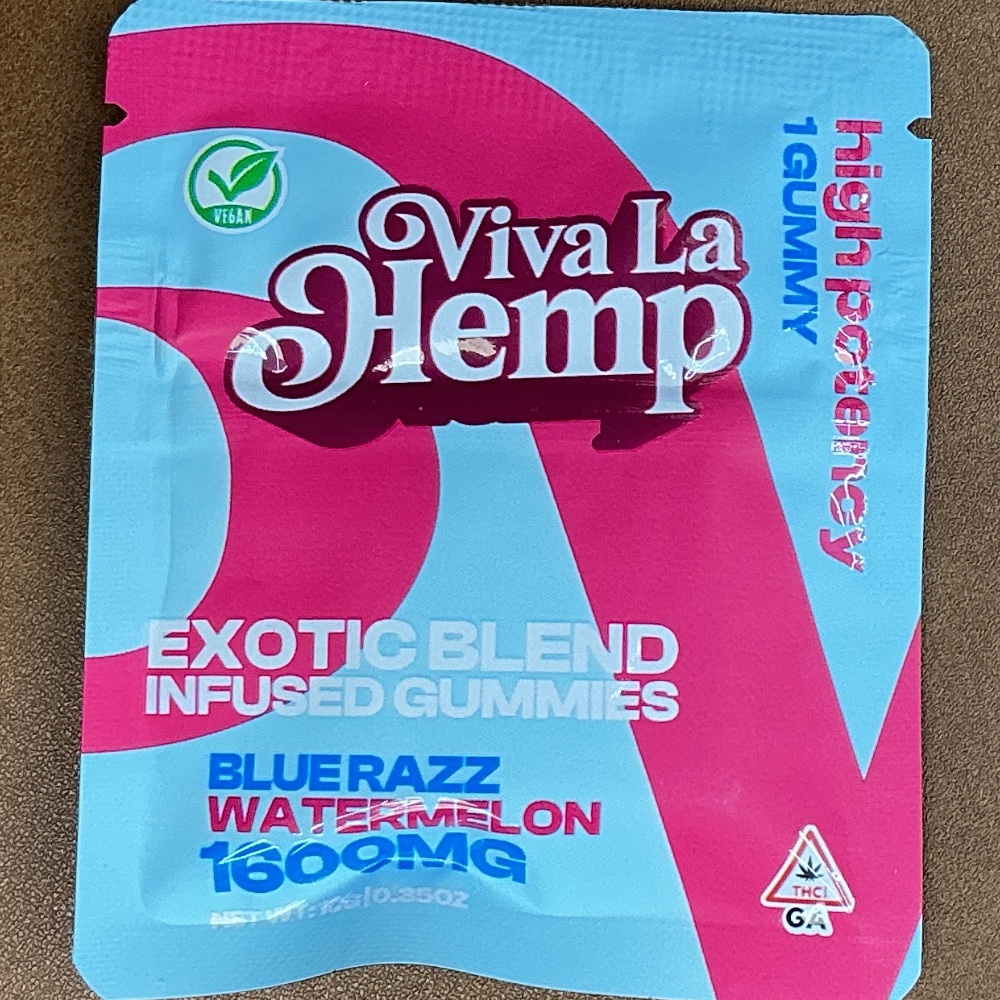 Viva La Hemp Blue Razz Watermelon Exotic Bkend Gummies 1600mg