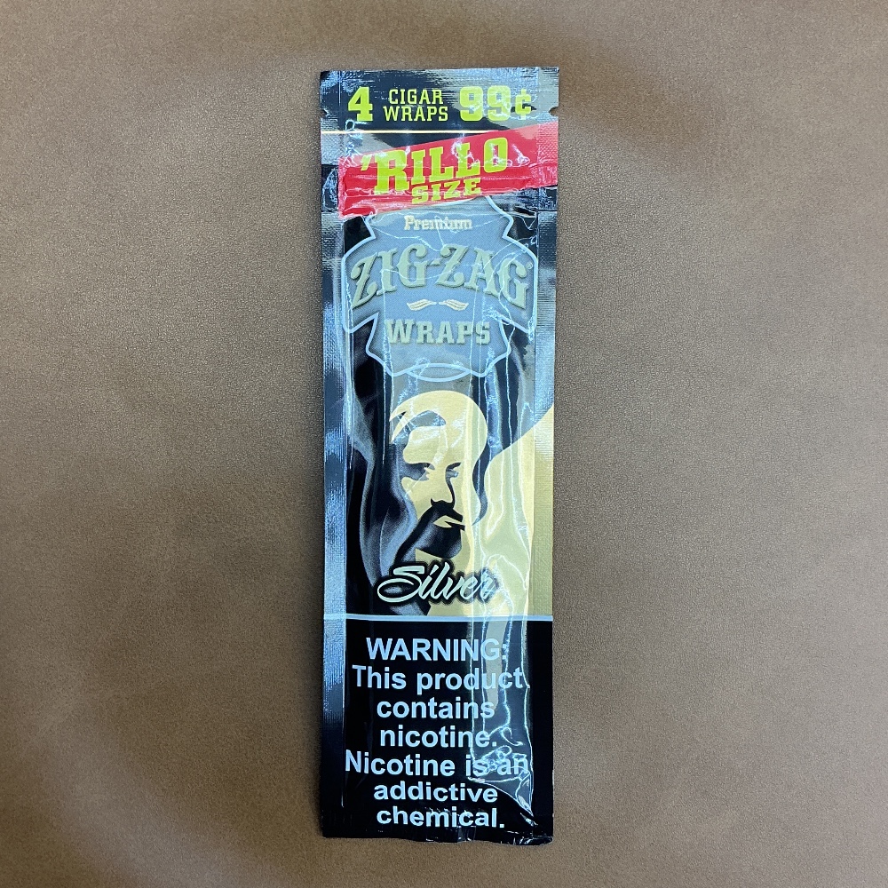 Zig-zag rillo size wraps silver