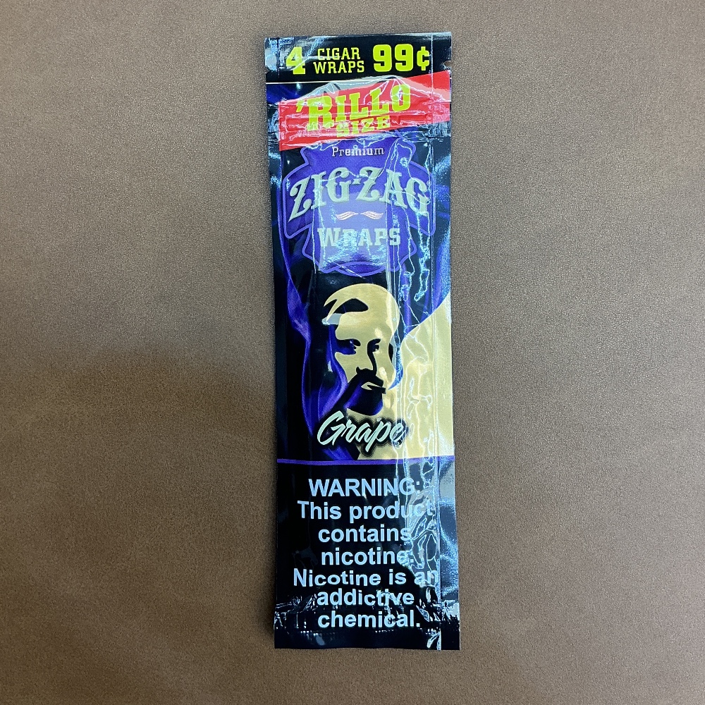 Zig-zag rillo size wraps grape