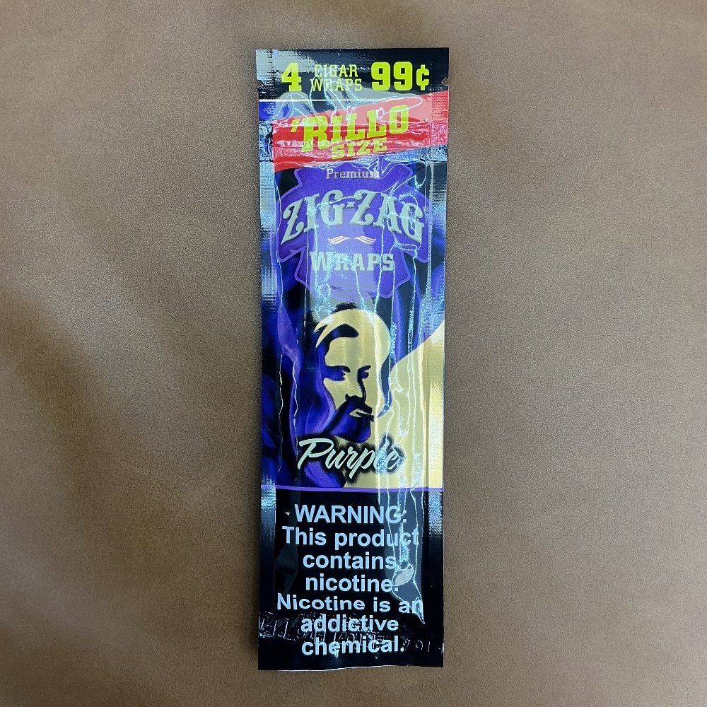 Zig-zag rillo size wraps purple