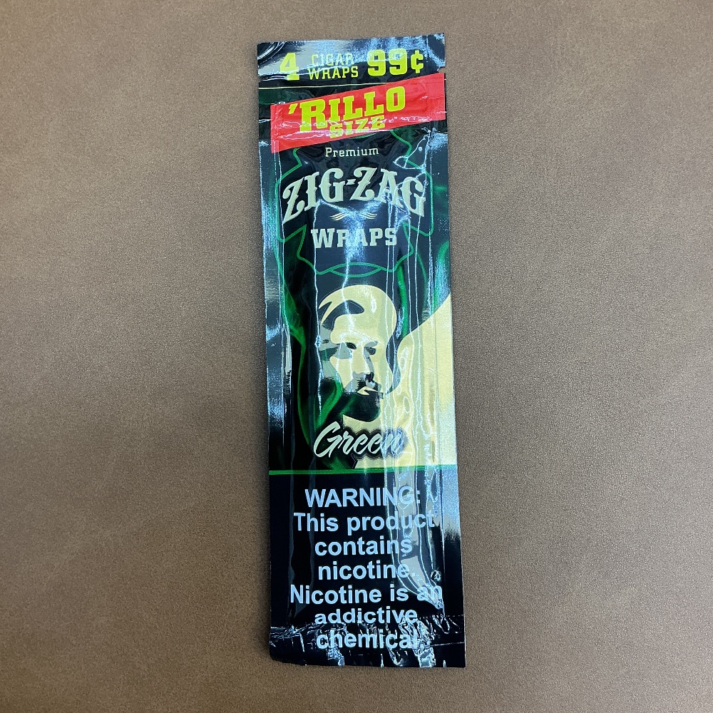 Zig-zag rillo size wraps green
