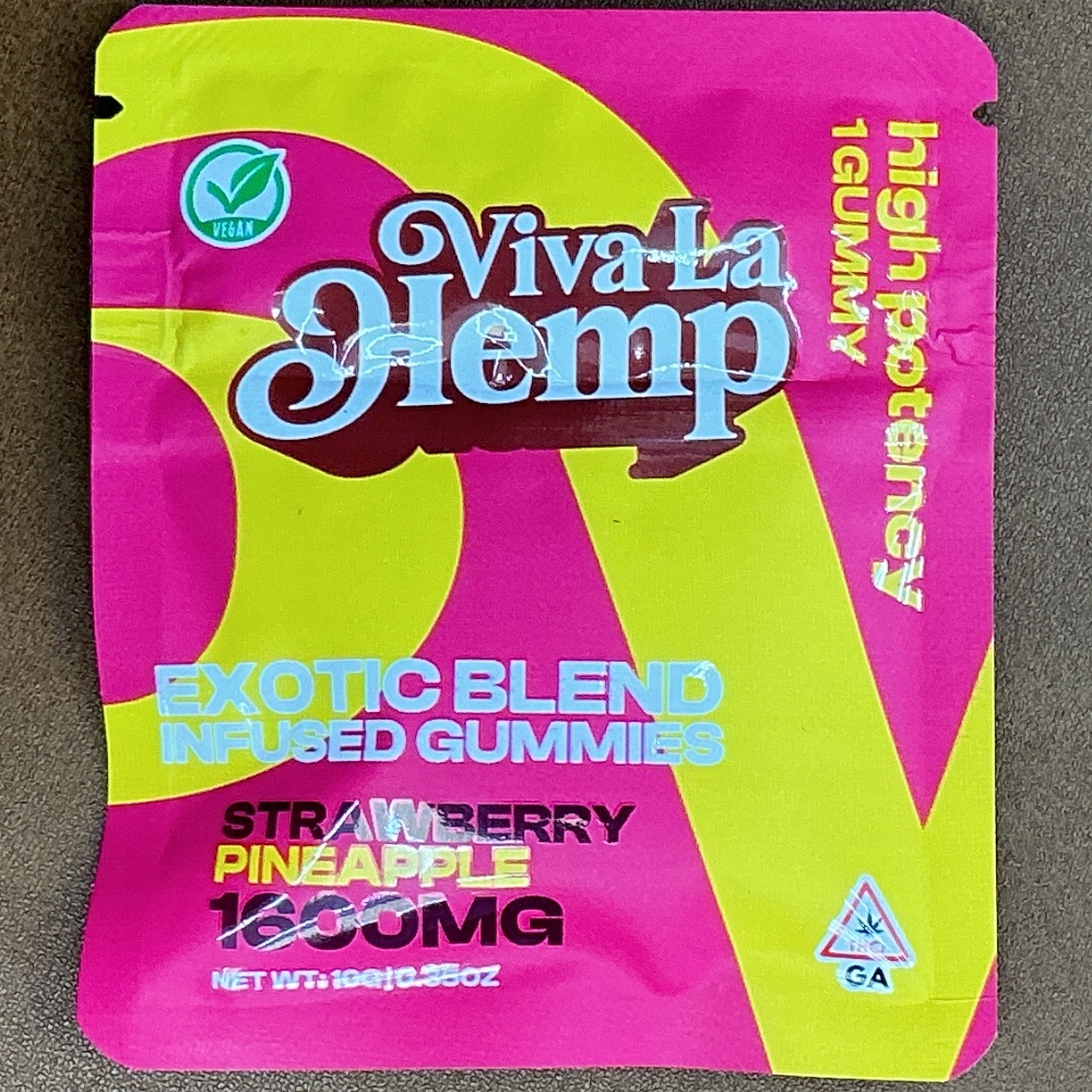 Viva La Hemp Strawberry Pineapple Exotic Blend Infused Gummies 1600mg