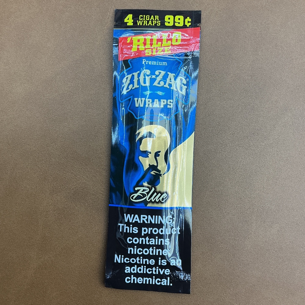 Zig-zag rillo size wraps blue