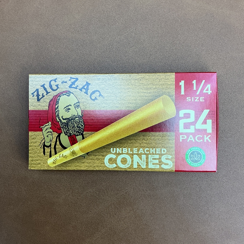 Zig-zag Unbleached cones 1-1/4 size 24 pack