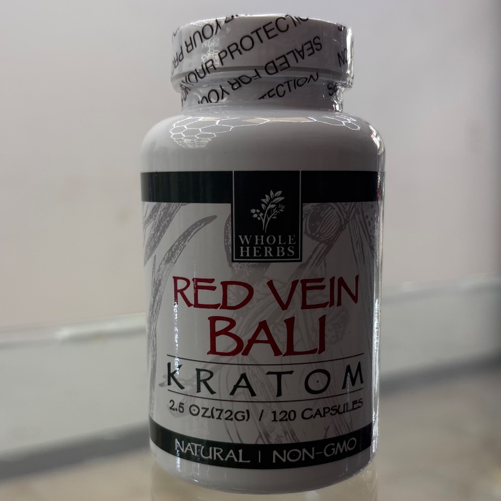 Whole Herbs Red Vein Bali Kratom Capsules 