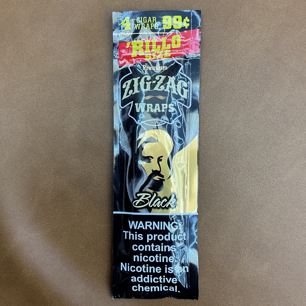 Zig-zag rillo size wraps black